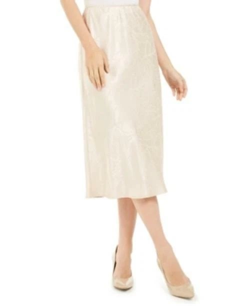 Satin jacquard cheap midi skirt