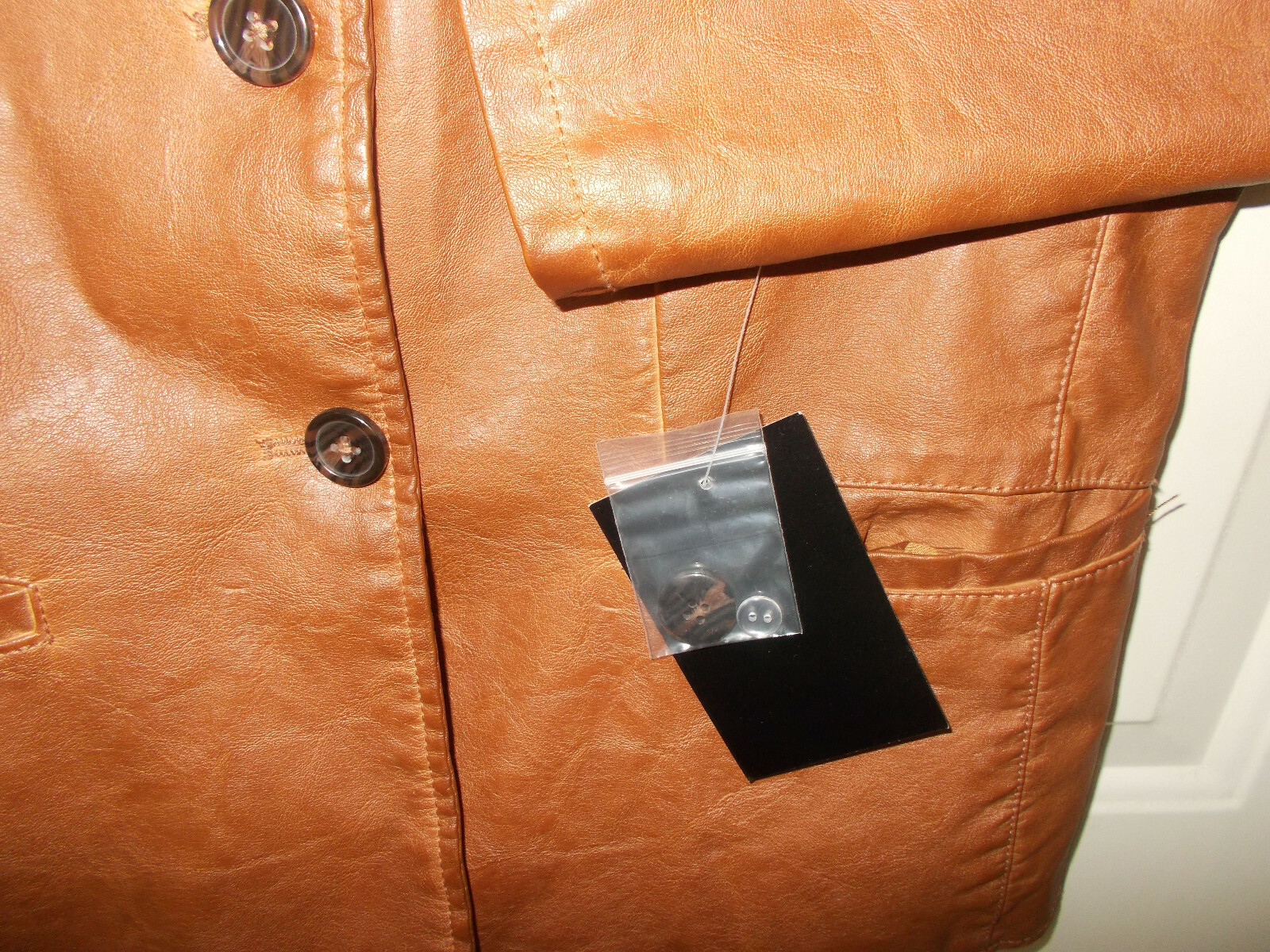 120 Bagatelle Collection Dyed Faux Leather Jacket Blazer Maple sz XS