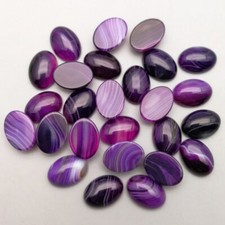 Wholesale 100pcs 10x14mm Natural Purple Line Agate Stone Oval CAB CABOCHON DIY