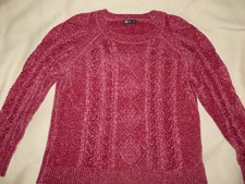 Pull large ample bordeaux lie de vin éponge douce femme TEX taille L - BE