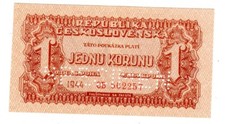 CZECHOSLOVAKIA Billet 1 KORUNU KORONA KORUN 1944 P45s NEW SPECIMEN UNC