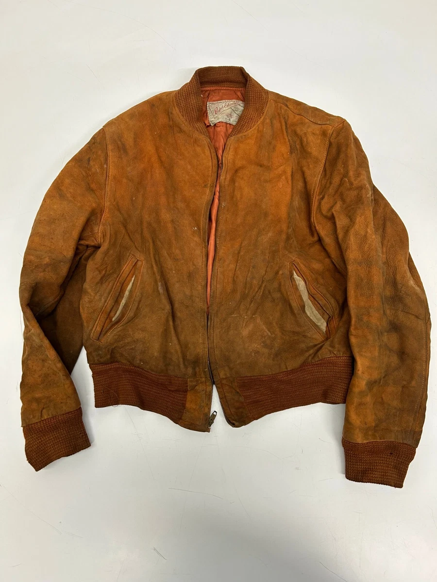 Bomber/Harrington Suede Vintage Outerwear Coats & Jackets for Men