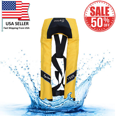 A+++ Adult Inflatable Life Jacket  Vest Lifesaving PFD Yellow Co2 Reaming kit