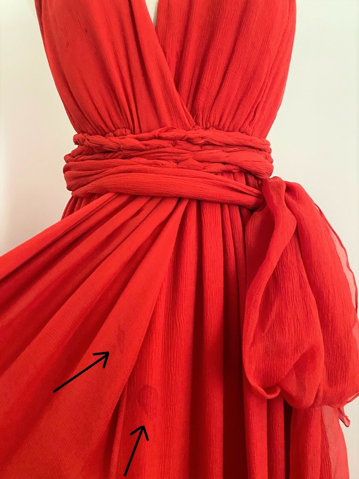 Abito Yves Saint Laurent YSL edizione 2011 Soir seta per tom ford vintage pelliccia top