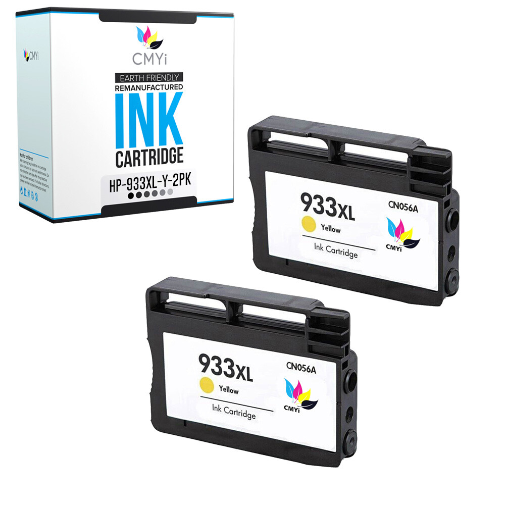 2 PK Yellow 933XL Ink Cartridge for HP 933 XL Fits Officejet 6100 6700 7610