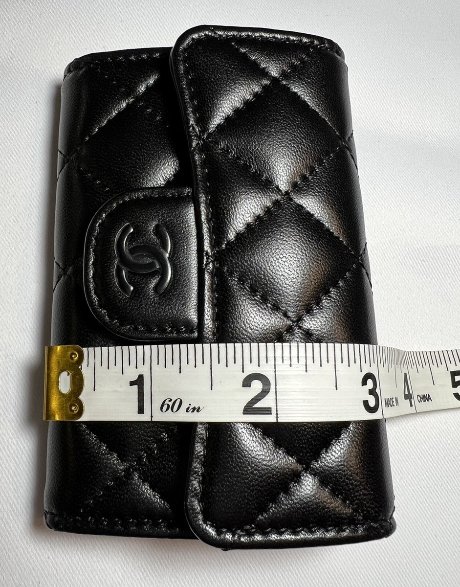 2024 Chanel Classic Flap Card Holder Wallet Black Lambskin w