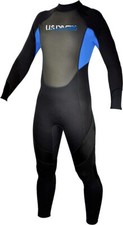 US Divers Adult Full Body Wetsuit Black and Blue Size Small 3 mm Neoprene NEW
