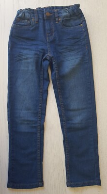 Y.F.K. tolle Mädchen JEANS Gr. 128 7/8 J.  blau Waschung verstellbarer Bund TOP