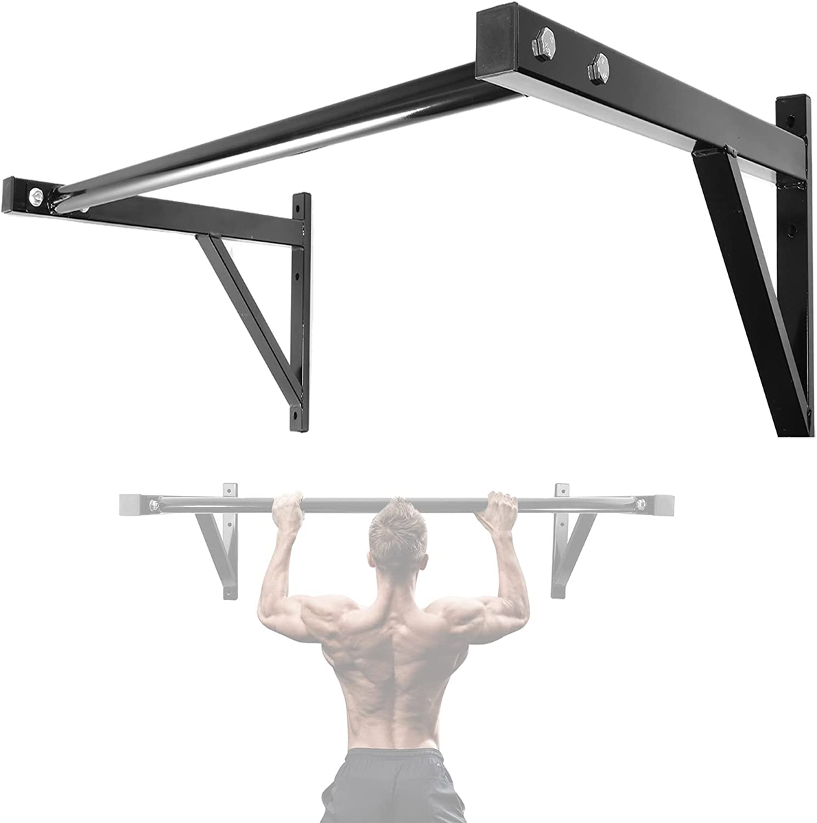 Pull up Bar Wall Mounted Home Gym, 500Lbs Capacity Heavy Duty Iron