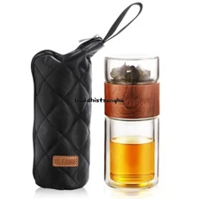 Tea Water Bottle Travel Drinkware Portable Glass Tea Infuser Tumbler Tea 