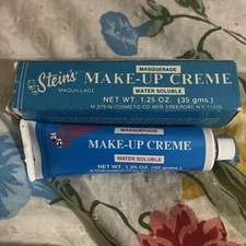 Vintage Stein's Cosmetic Co. Masquerade Make-up Crème Black Cream 1.25 oz NOS