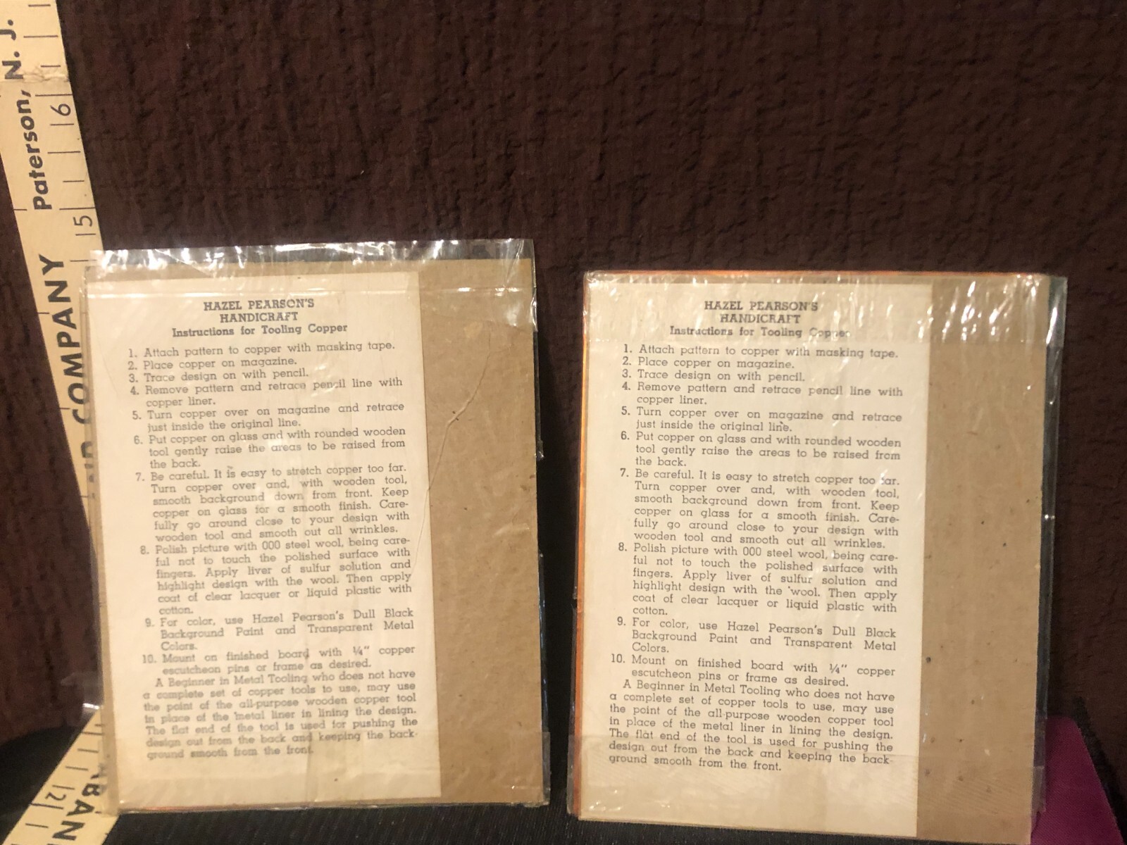 vintage Hazel Pearson handicrafts copper tooling embossing