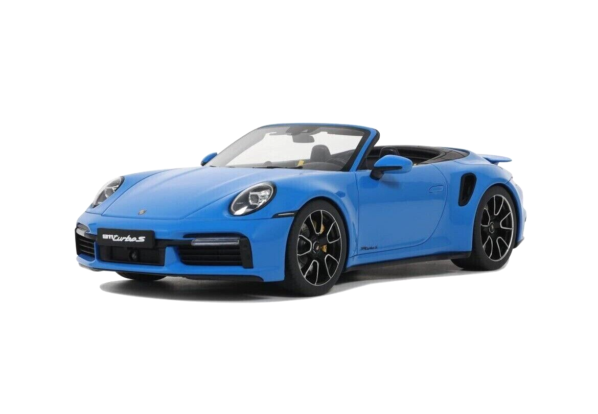 1/18 Porsche 911 992 Turbo S Cabriolet 2020 Shark Blue Model by GT