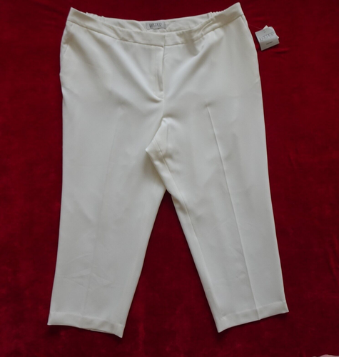 Kasper High Rise Pants Women's Plus Size 24W White Office Wear to Work - 第 1/10 張圖片