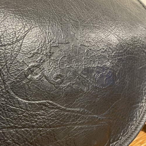 Bolso de mano vintage Carlos Falchi original de cuero negro en relieve ¡RARO! - Imagen 2 de 11