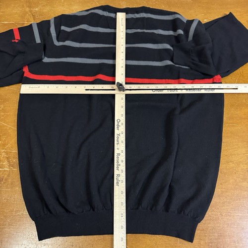 Under Armour Sweater Mens 2XL Black Red Striped Wool Pullover - Picture 7 of 8