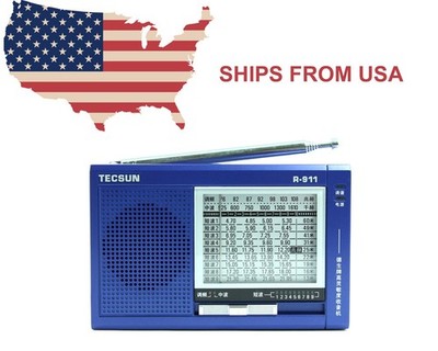 Tecsun R-911 (blue) AM/FM SW Shortwave Portable Analog Multiband Radio Receiver
