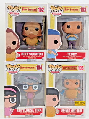 FunkoPop Vinyl Bobs 102 Beefsquatch 103 Teddy 104 Buttloose 105 Burger Suit Gene