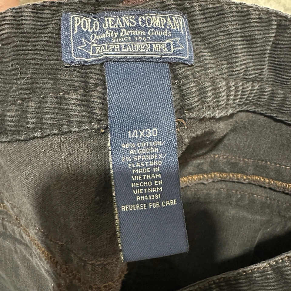 Polo Jeans Co Ralph Lauren Corduroy Pants Black Flap Pockets Women's Size 14 - Image 3 of 4