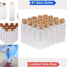 24 Sets 15ml Mini Glass Bottles Cork Stoppers Clear Tiny Vials Wedding Favors