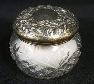 Gorham Sterling Hope Glass Works American Brilliant Dresser Box c. 1900