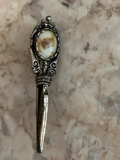 Vintage Brooch Celtic Scepter Dagger Bohemian Glass Scottish Sword England