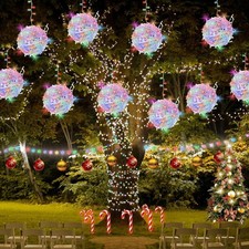 Christmas String Lights Outdoors,4 Pack 7.98" Sphere Ball Tree Garden Globe L...
