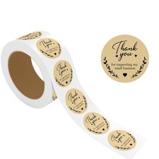 StickerJet Thank You for Supporting My Small Business Stickers 500 Pcs Roll 2x2"