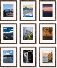 11x14 Picture Frame Set of 9, Photo Gallery Wall Frame Set, Display Pictures 8x1
