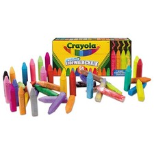 Crayola 512064 4" x 0.5" dia Sidewalk Chalk - Assorted Colors 64/Set New