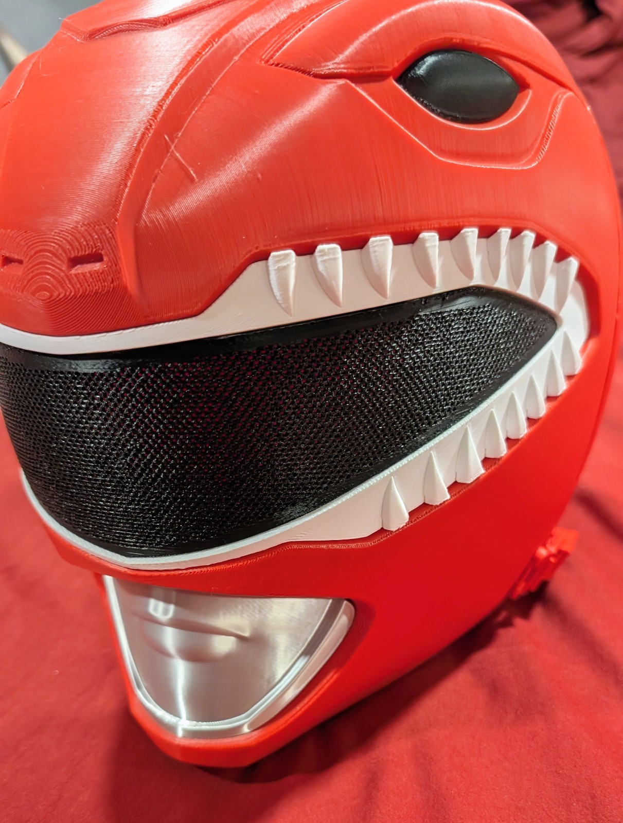 Máscara casco cosplay impresa en 3D Red Ranger MMPR