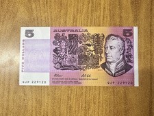 BANCONOTA AUSTRALIA 5 DOLLARI BANKS SUBALPINA