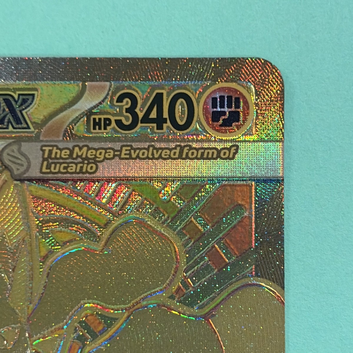 gold lucario pokemon card V Coloured Foil Fan ArtPokemon Inspired NM and pack Mega Lucario EX 188/132 Hyper