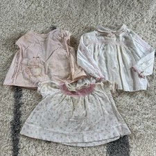 Vtg Lot 3 Piece Baby Girl Clothes Tops Dress Shirt 6 Mo 24 Months Pink Duck Rose