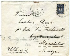 1916 Kokand Uzbekistan Tashkent Censored cover Stockholm Sweden Russia envelope