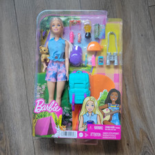 Barbie Outdoor Adventure Camping Fashion Doll Set w/ Puppy 10pc 11.5in HDF73