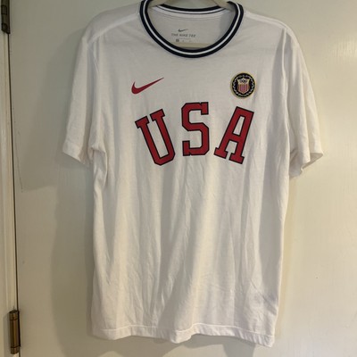 Nike Team USA Olympic Shirt Mens White M Embroidered Sportswear Tee CN1423 NWOT
