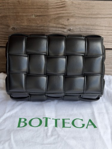Authentic Bottega Veneta Padded Cassette Crossbody Black Leather NEW!