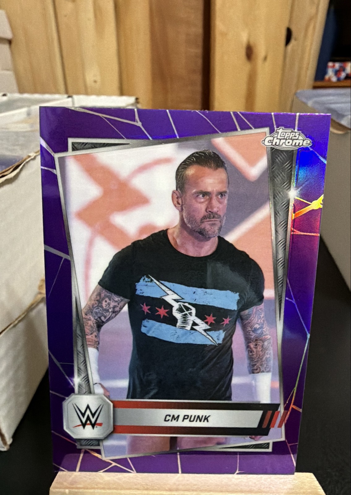 2025 Topps Chrome WWE - CM Punk #98 Purple Refractor