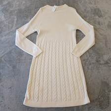 Banana Republic Sweater Dress Medium Ivory Long Sleeve Midi Pullover New