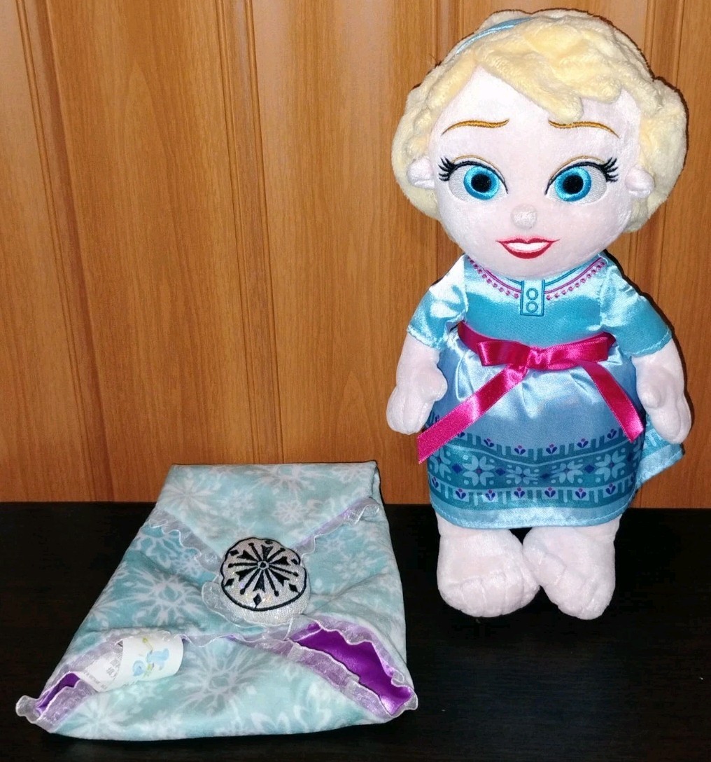 Disney Parks Babies Elsa Plush W/ Blanket Blankie Theme Park