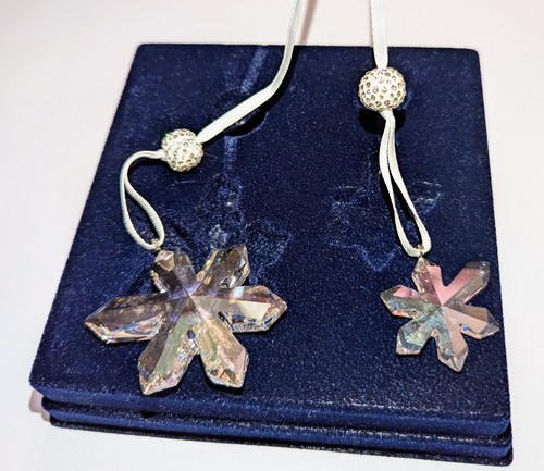 Swarovski Snowflake Figurine Pair #945577 Ice Flowers Ornament Set 2008 in Box❄️ - Bild 9 von 19