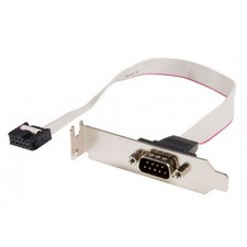 DB9 Male to 10-Pin 2x5 IDC Female Motherboard Header Serial Adapter On Bracket