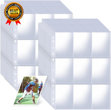 1800 Pockets Card Sleeves Binder Sheets Double-Sided Trading Card Pages Sleeves