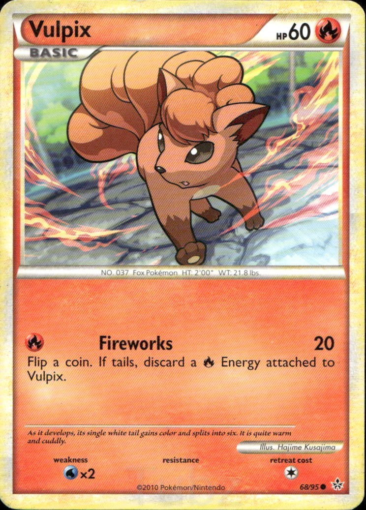 Vulpix 68/95 Common HGSS Unleashed Pokemon Lightly Played