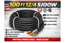 100FT 12/4 SJOOW Portable Cord UL CSA Made in USA Flexible Power Cable