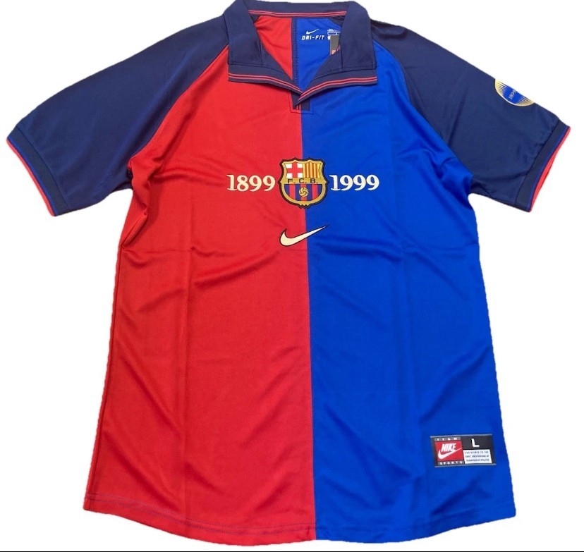 FC Barcelona Retro Home Jersey Vintage 100th Anniversary 1899-1999 Sizes M,L,XL