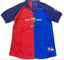 FC Barcelona Retro Home Jersey Vintage 100th Anniversary 1899-1999 Sizes M,L,XL
