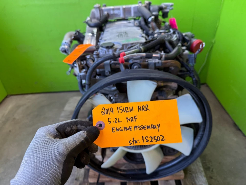 19 ISUZU NRR NPR NQR 5.2 COMPLETE ENGINE ASSEMBLY 4HK1TC 195K - Image 3 of 4