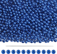 1000 StüCk Bastelperlen Blau 4 Mm Acrylperlen Mit Loch Runde Perlen Zum AuffäDel
